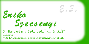 eniko szecsenyi business card